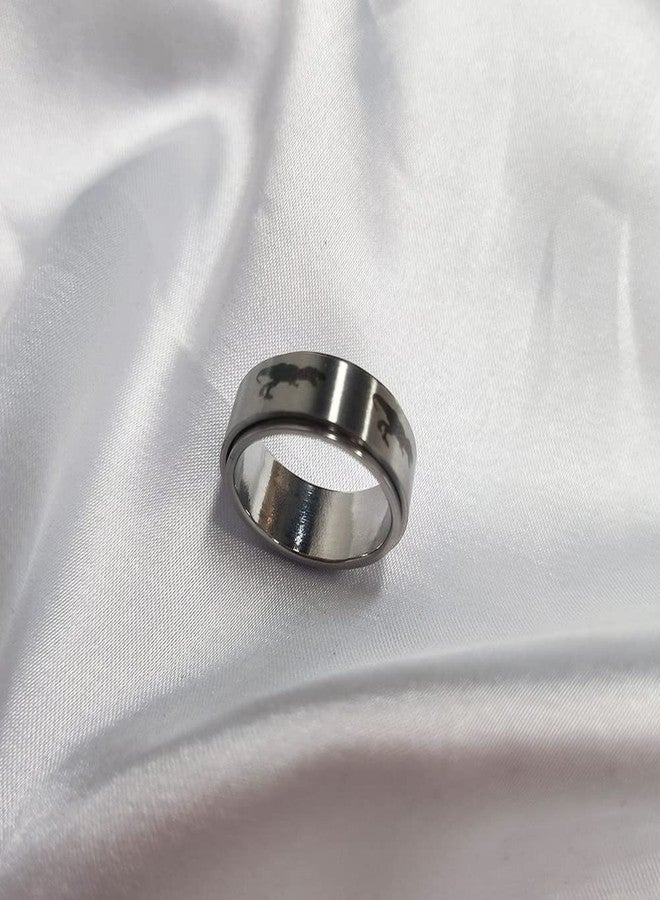 OIDIMS خواتم دوارة على شكل ديناصور تيرانوصور ريكس للرجال والنساء، مصنوعة من الفولاذ المقاوم للصدأ المضاد للحساسية، لتخفيف التوتر والقلق، خاتم ديناصورات العصر الجوراسي، لعبة دوارة بحرية، خاتم إصبع، هدية مجوهرات شخصية للحبيب أو الأب أو عيد الميلاد (12) - Image 5